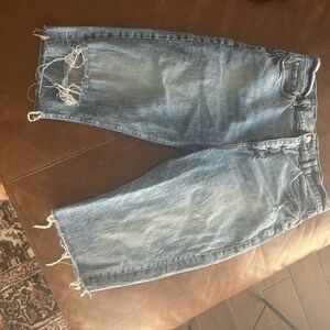 LOFT Women's high rise Blue Jean cut offs